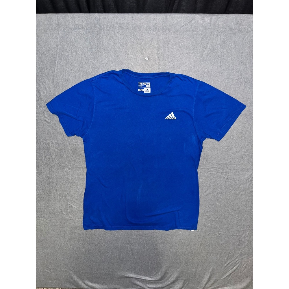 Adidas Go-To Tee Mens Medium Royal Blue Cotton Short Sleeve Graphic T-Shirt